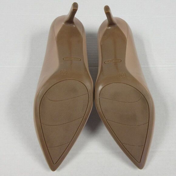 NINE WEST Etta Leather Pumps Shoes Womens 9.5 Nude Tan Pointed Toe Stiletto Heel - Picture 12 of 15